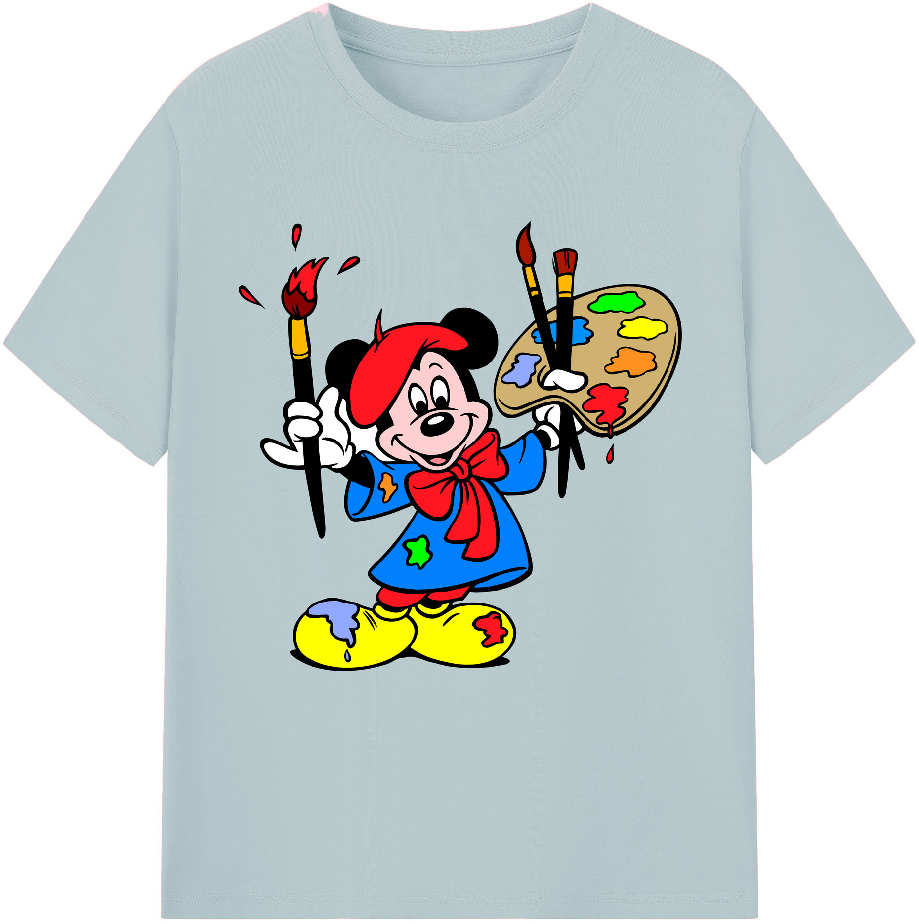 （画像用） ミッキーマウス Mickey Mouse 綿100％半袖Tシャツ（フロントプリント）
